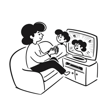 A person plays with the GameCube on tv with friends, sitting in the couch sticker