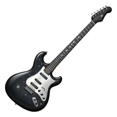 a very sparkly black electric guitar sticker