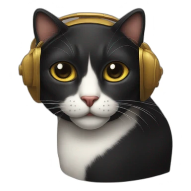 Gato negro con casco mobero sticker