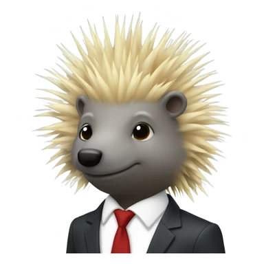 Porcupine in a suit with a blonde toupee  sticker