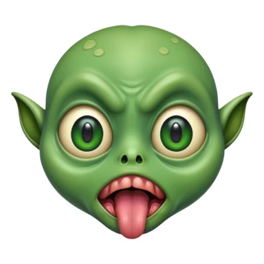  freaky alien with tongue out sticker