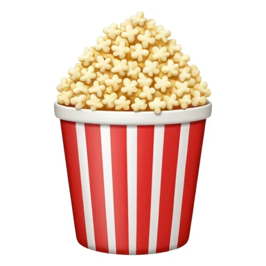 Popcorn in a striped cup with a TV sticker
