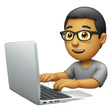 A person using a laptop sticker