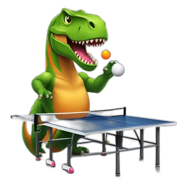 T-rex playing table tennis sticker