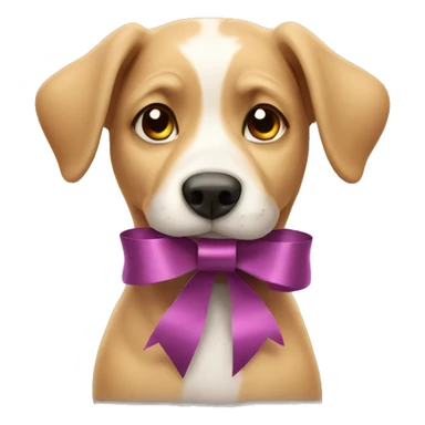 Dog with a ribbon sticker