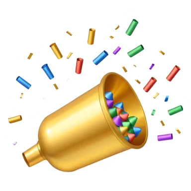 3D party popper icon sticker