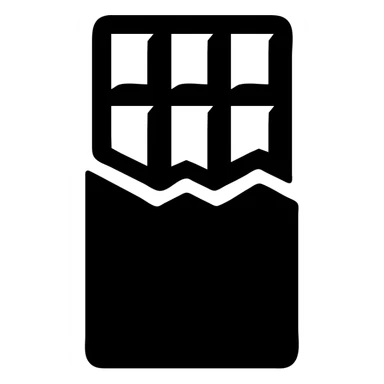 chocolate bar, bold, minimal solid filled icon sticker