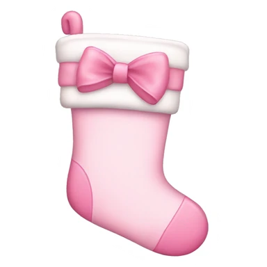 pastel pink Christmas stocking with bow sticker