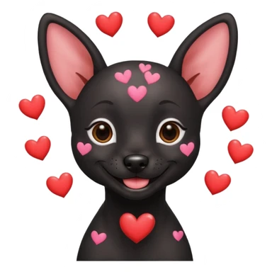 Xoloitzcuintle Dog smiling with hearts coming from eyes sticker