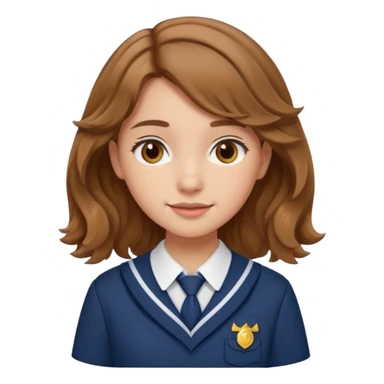 Quiero a una persona morena no tan morena , que sea una adolescente , que lleve uniforme escolar , con un pelo ondulado ,pero no regido , pero que tenga una sonrisa suave, pero que este con un fondo blanco. sticker