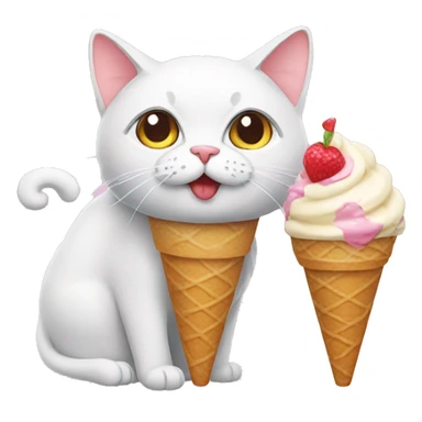 Cat whit a ice cream sticker