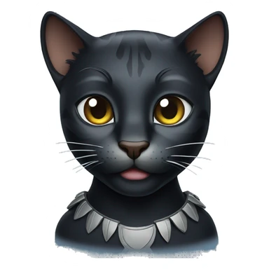 Cat The black panther winks sticker