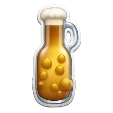 Yeast beer in microscop sticker