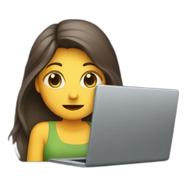 woman hiding behind a laptop so that almost nothing else than eyes is visible sticker