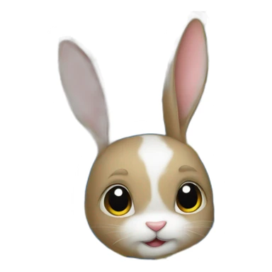 rabbit in a Ukrainian flag sticker