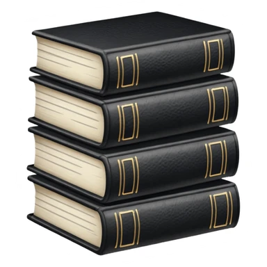 5 black and white books sticker