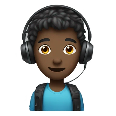 Boy with gaming headphones  sticker