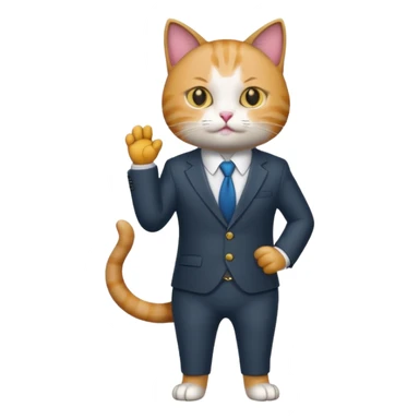 Cat with dress like businessman sticker