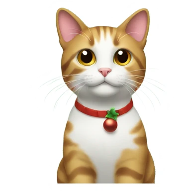 cat with Christmas decorate sticker