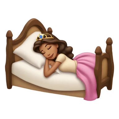 Sleeping brunette beauty princess Disney sticker