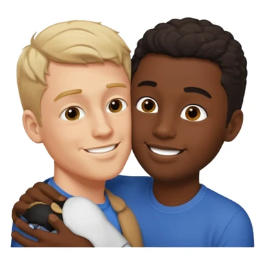 White male kissing black male sticker