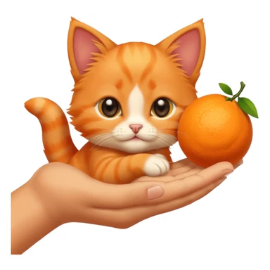 hand petting orange kitten sticker
