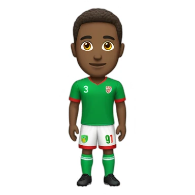 Jugador de fútbol camiseta verde y roja sticker