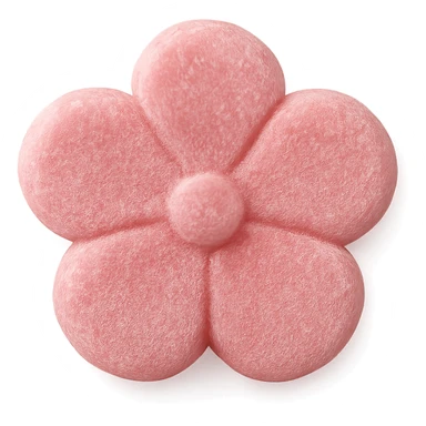 pink flower-shaped candy, isolated, transparent background, no visible background sticker