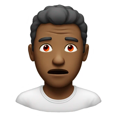 Guy with red eyes, looking tired and fume coming out of his mouth sticker