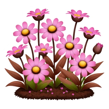 pink and brown garden sticker