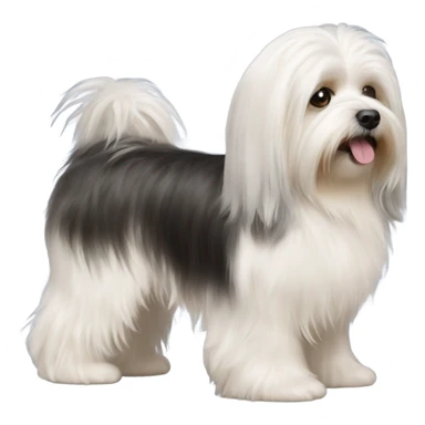 Side view of Havanese with long hair down to the floor sticker