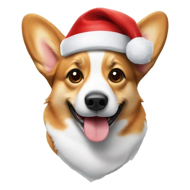 Corgi with a Santa hat sticker