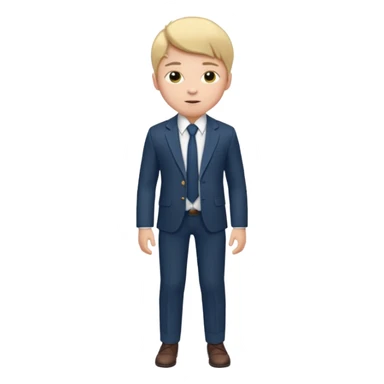 Young man, tailored trousers, a crisp button-down shirt, a blazer, and tie

 sticker