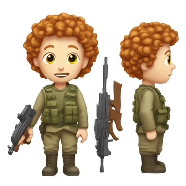 ginger boy with permed hair and small arms sticker