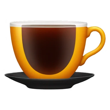 Black tea cup sticker