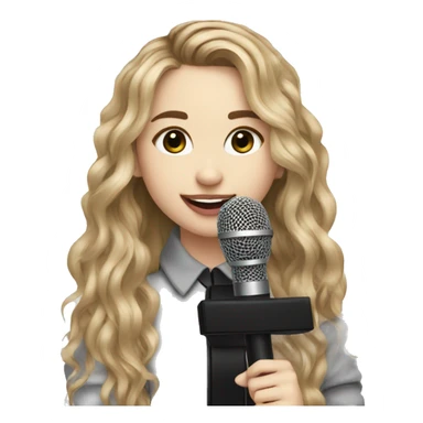 sabrina carpenter with a microphone sticker