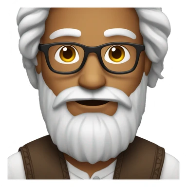 indian man with long hair and short full beard with glasses sticker