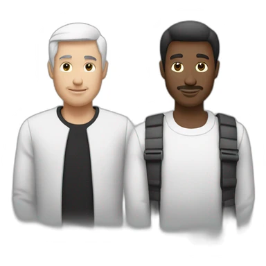 Un homme noir et un homme blanc qui ce serre la main sticker