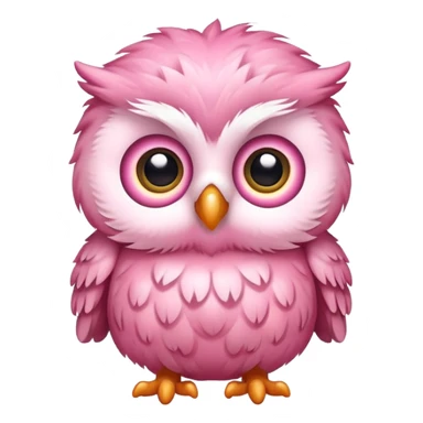 cute pink baby owl sticker