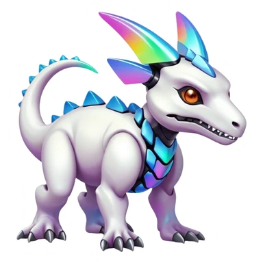  exotic colorful futuristic modern cyber-Cubone-Fakémon-Digimon-Trico-Vernid-creature sticker