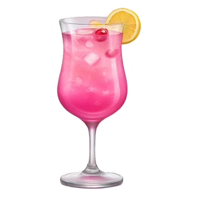 a glass of pink cocktail sticker