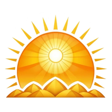 Golden sunrise with rays of light, no people sticker