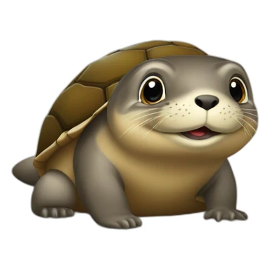Une loutre sur une tortue sticker