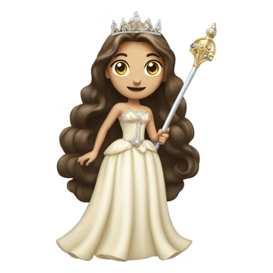 Brunette princess sticker