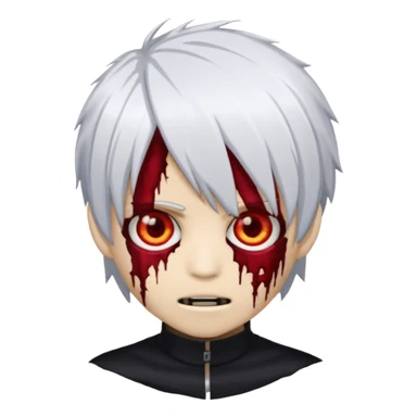 emoji de zumbi com cabelo emo do ken kanek sticker