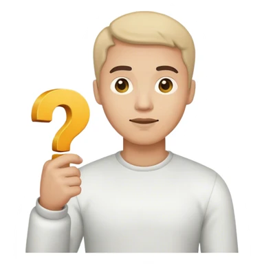 The guy holds a question mark in his hand sticker