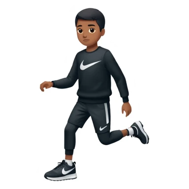 un emoji (qui ressemble à un vrai emoji téléphone)de quelqu'un qui tombe (homme noir pull Nike).Il tombe vers l'avant .Il a 11 ans sticker