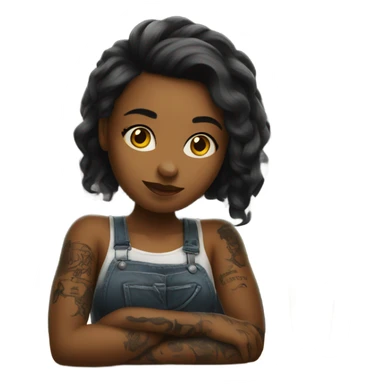 A girl working in a bar with tattoos  sticker