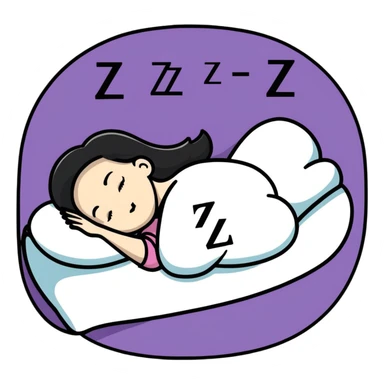 girl sleeping with Z symbols floating above her sticker