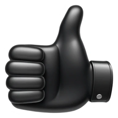 Black thumbs up  sticker